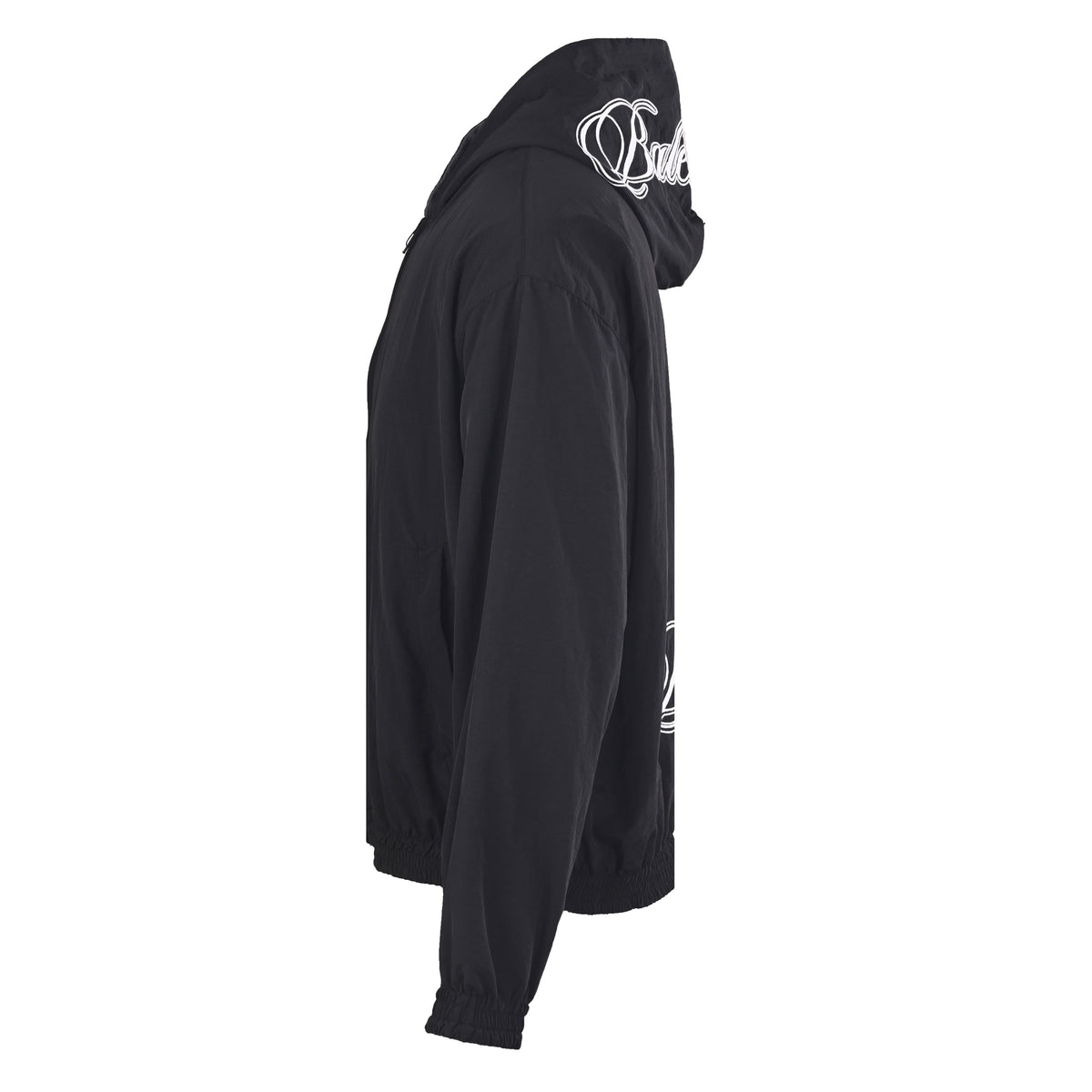 BALENCIAGA Reversible Fleece Hooded Jacket with Script Embroidery