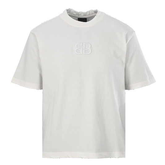 BALENCIAGA Roman Series Embroidered Distressed Crew Neck T-Shirt