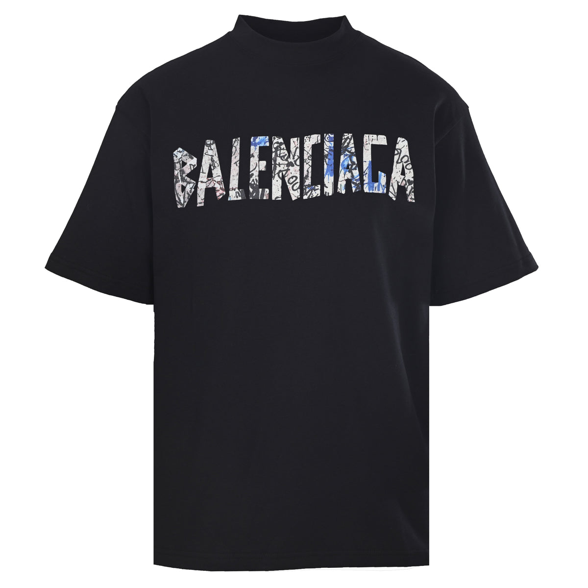 Graffiti Lettering Combed Cotton Short Sleeve T-Shirt