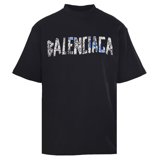 Graffiti Lettering Combed Cotton Short Sleeve T-Shirt