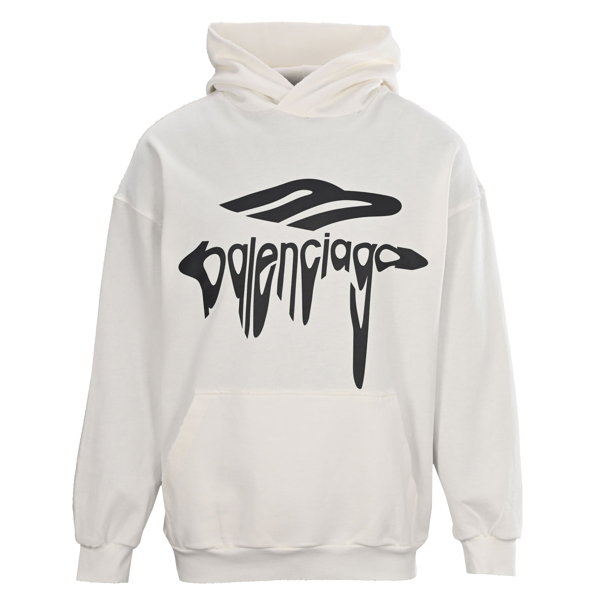 BALENCIAGA Distressed Liquid-Effect Graphic Print Hoodie