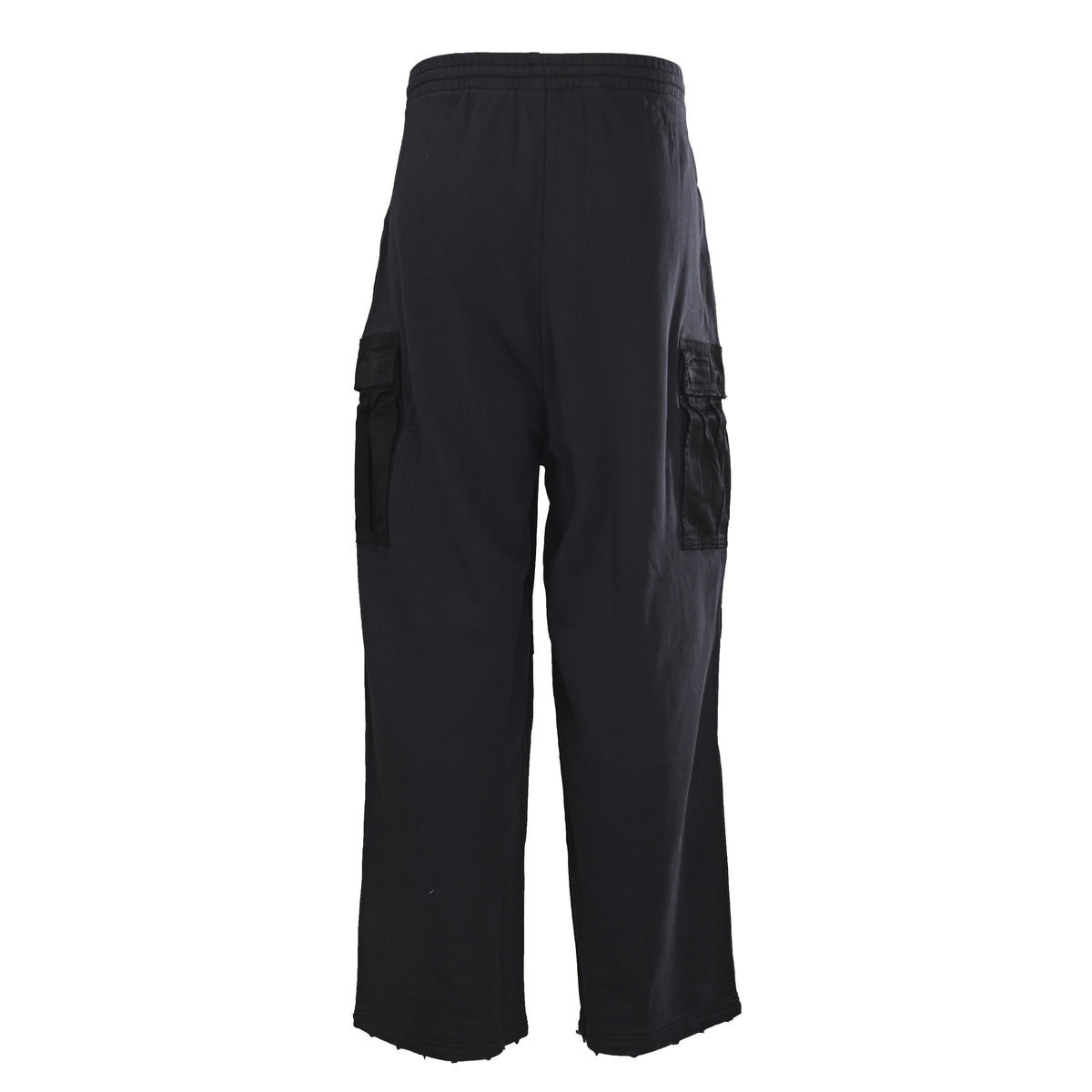 Black Panelled Twill Cargo Pants with Double-Ring Detail