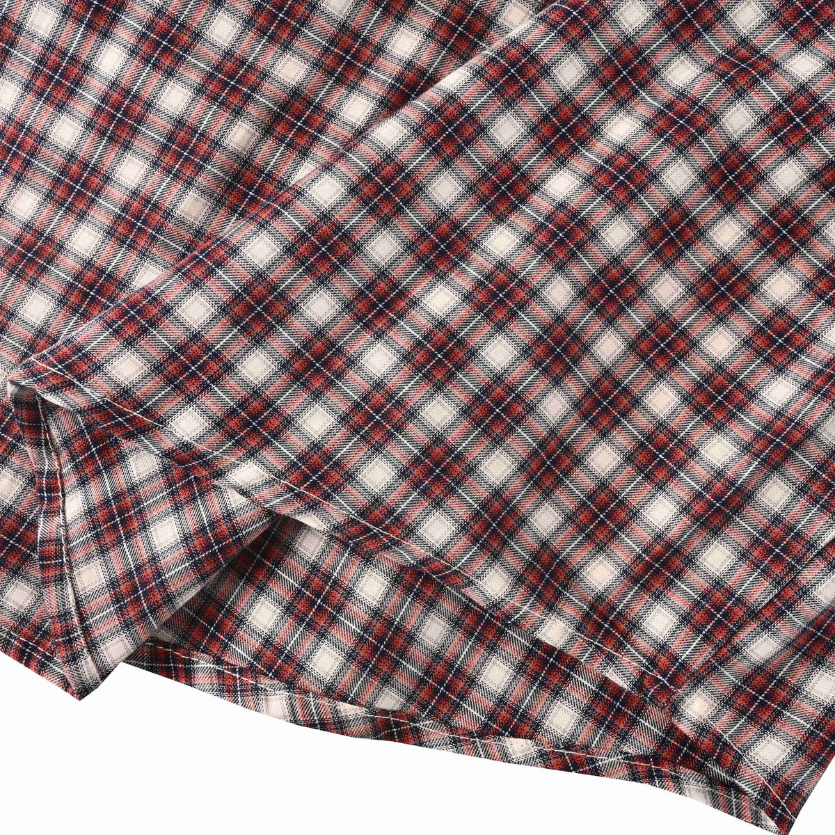 BALENCIAGA Red Check Layered-Look Short Sleeve Shirt