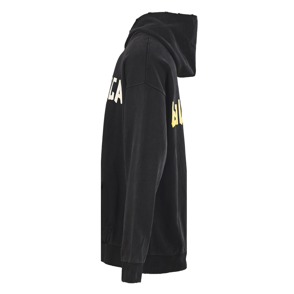 BALENCIAGA Washed Distressed Masking Tape Print Hoodie