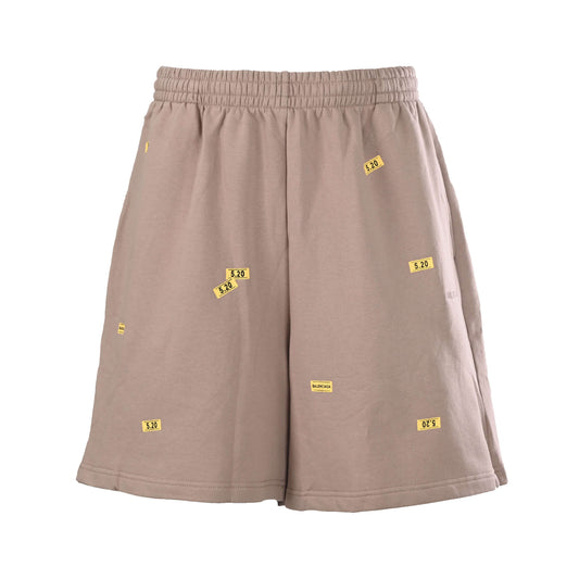 BALENCIAGA Qixi Edition All-Over Tape Sticker Graphic Shorts