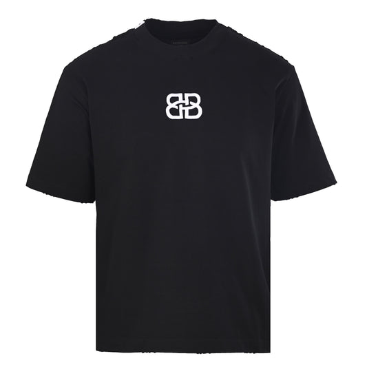 BALENCIAGA Roman Series Embroidered Distressed Crew Neck T-Shirt
