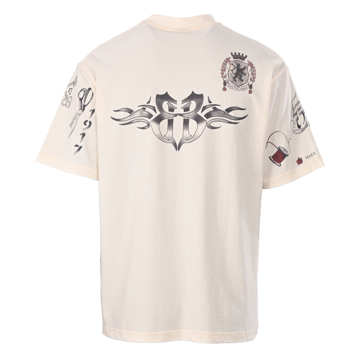 BALENCIAGA Tattoo Graphic Short Sleeve T-Shirt