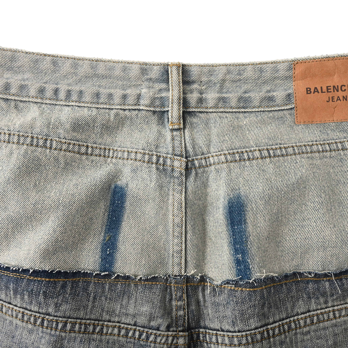 Unisex Washed Panelled Wide-Leg Jeans