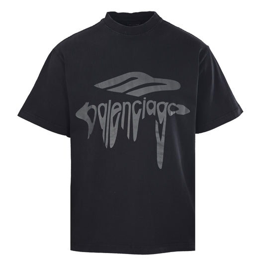 BALENCIAGA BLCG Liquid-Effect Print Short Sleeve T-Shirt