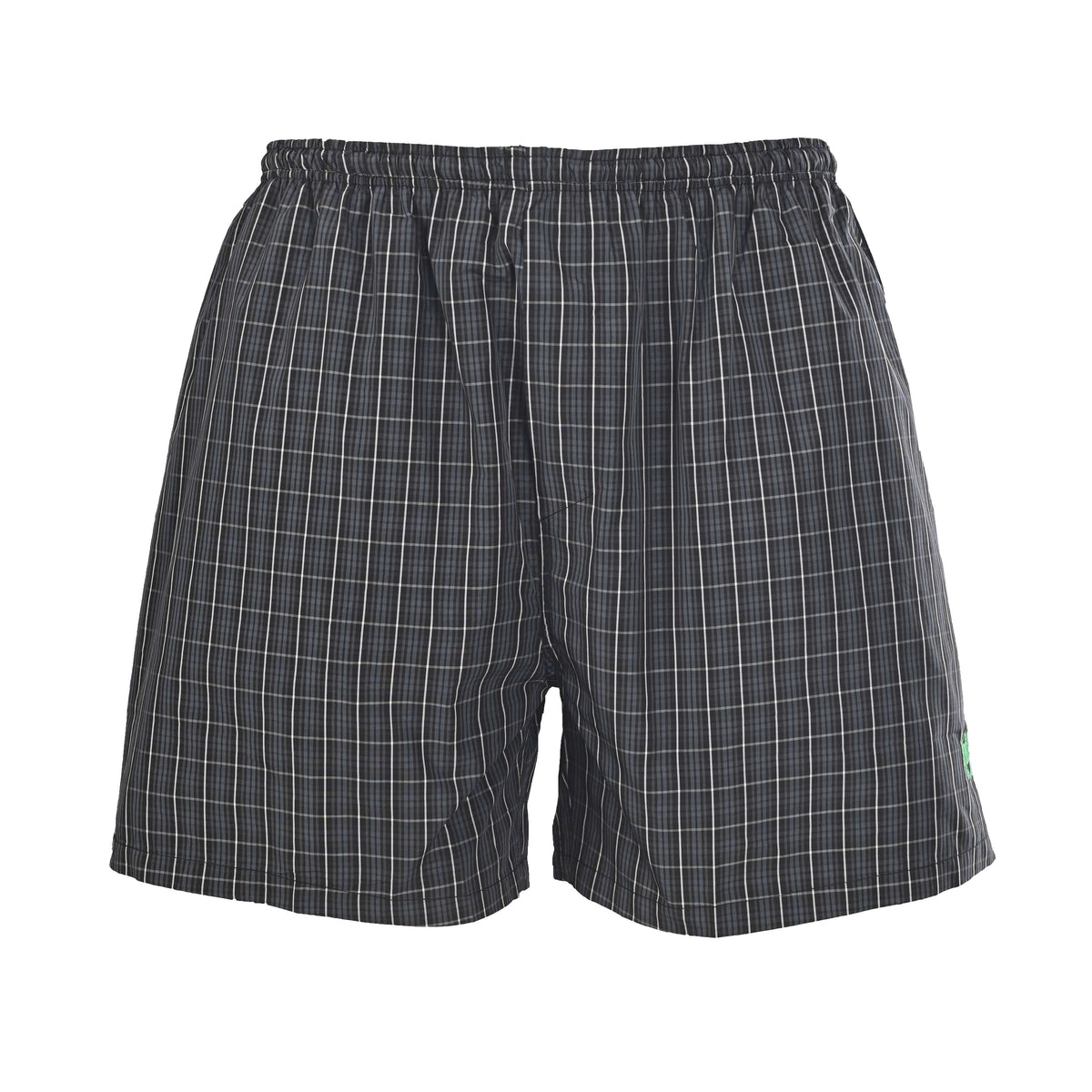 BALENCIAGA Plaid Beach Shorts with Wheat Embroidery