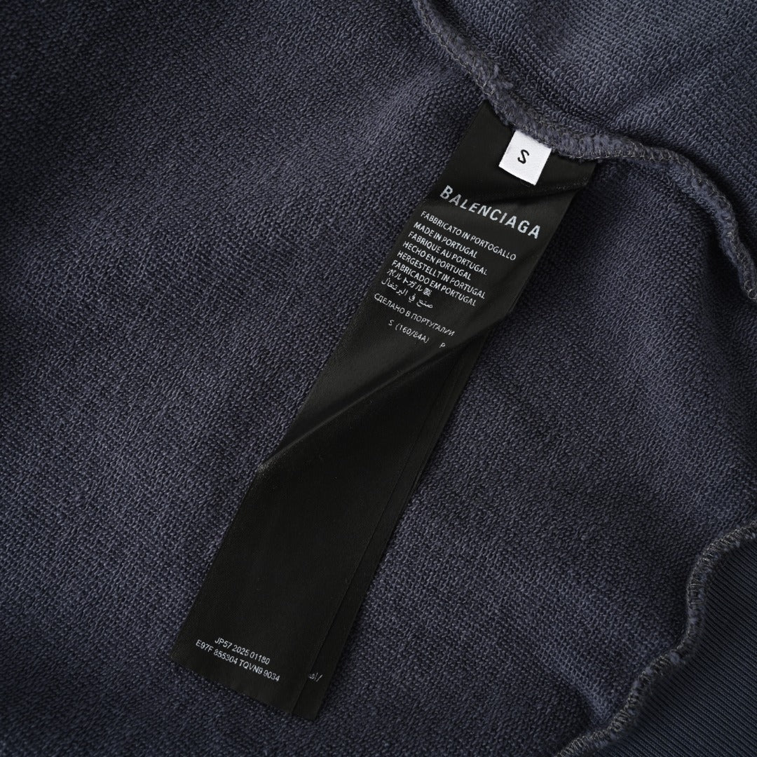 BALENCIAGA Distressed Embroidered Hand-Painted Zip-Up Hoodie