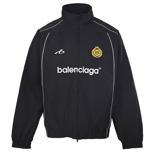 BALENCIAGA Cotton Poplin Badge Panelled Shell Jacket