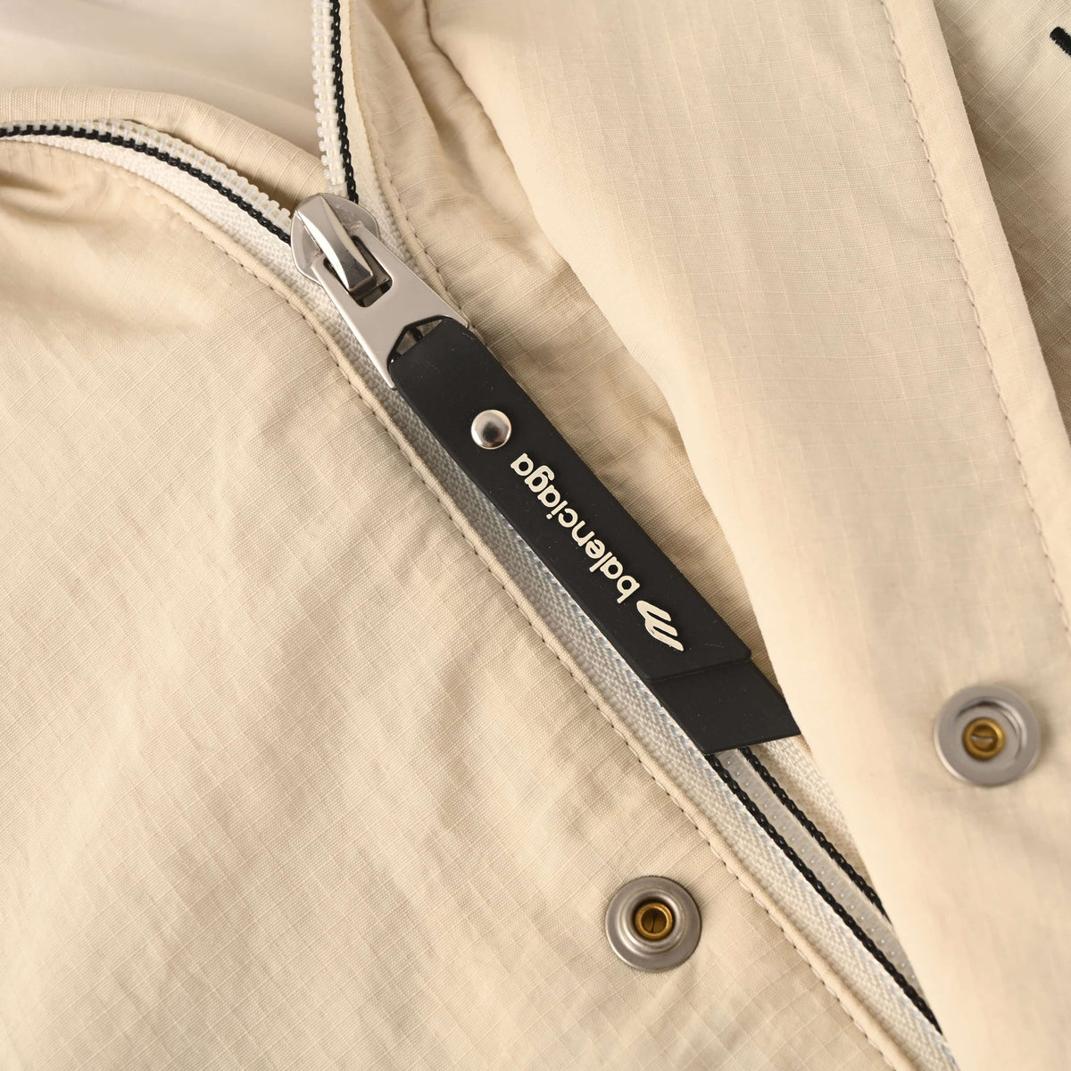 BALENCIAGA Side Tape Hooded Zip-Up Jacket with 3M Embroidery