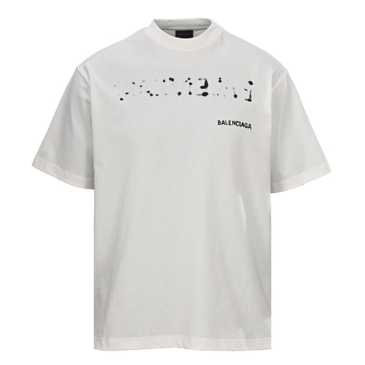 BALENCIAGA BLCG Blurred Graphic Drop Shoulder T-Shirt