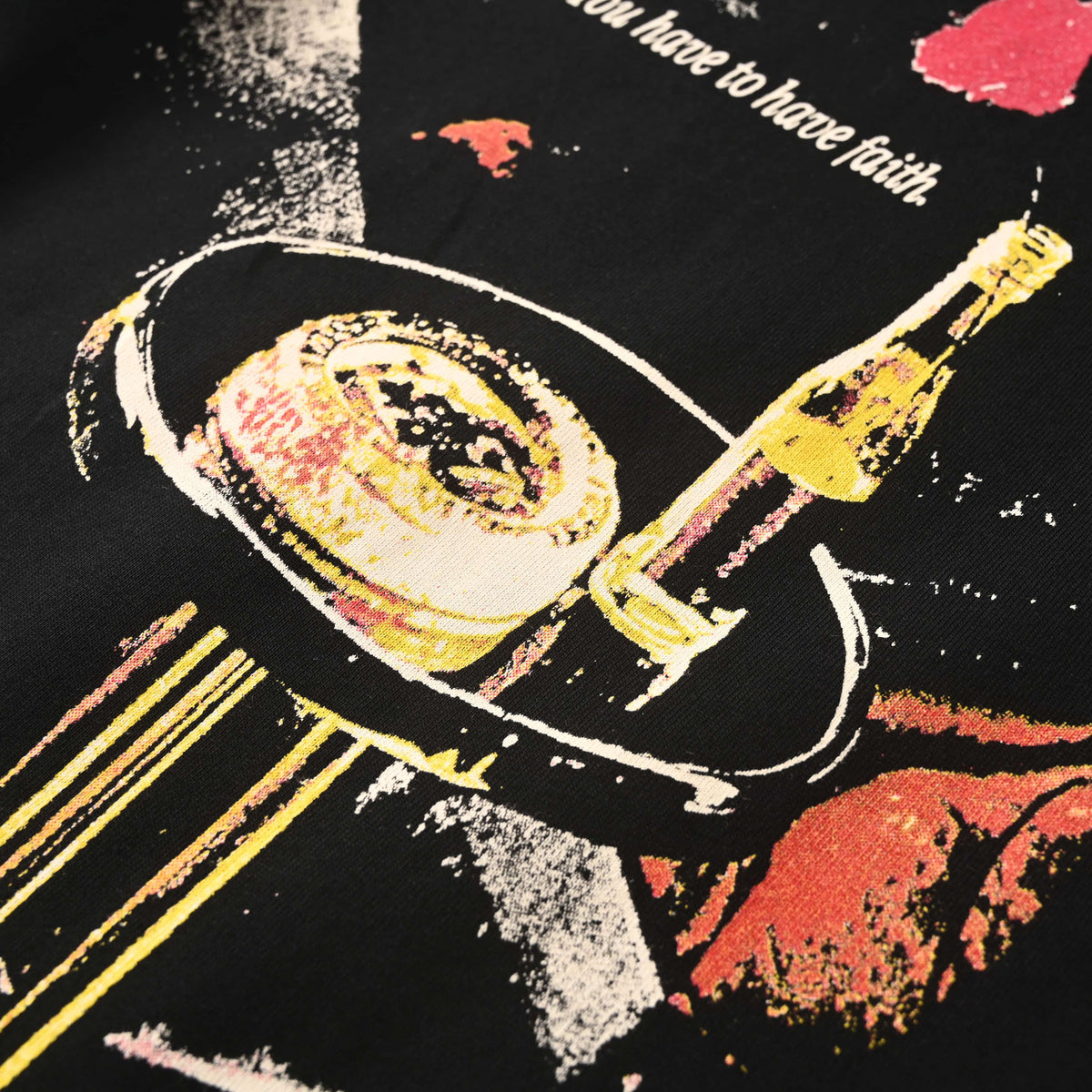 BALENCIAGA x HBO Rose & Wine Bottle Graphic Embroidered T-Shirt