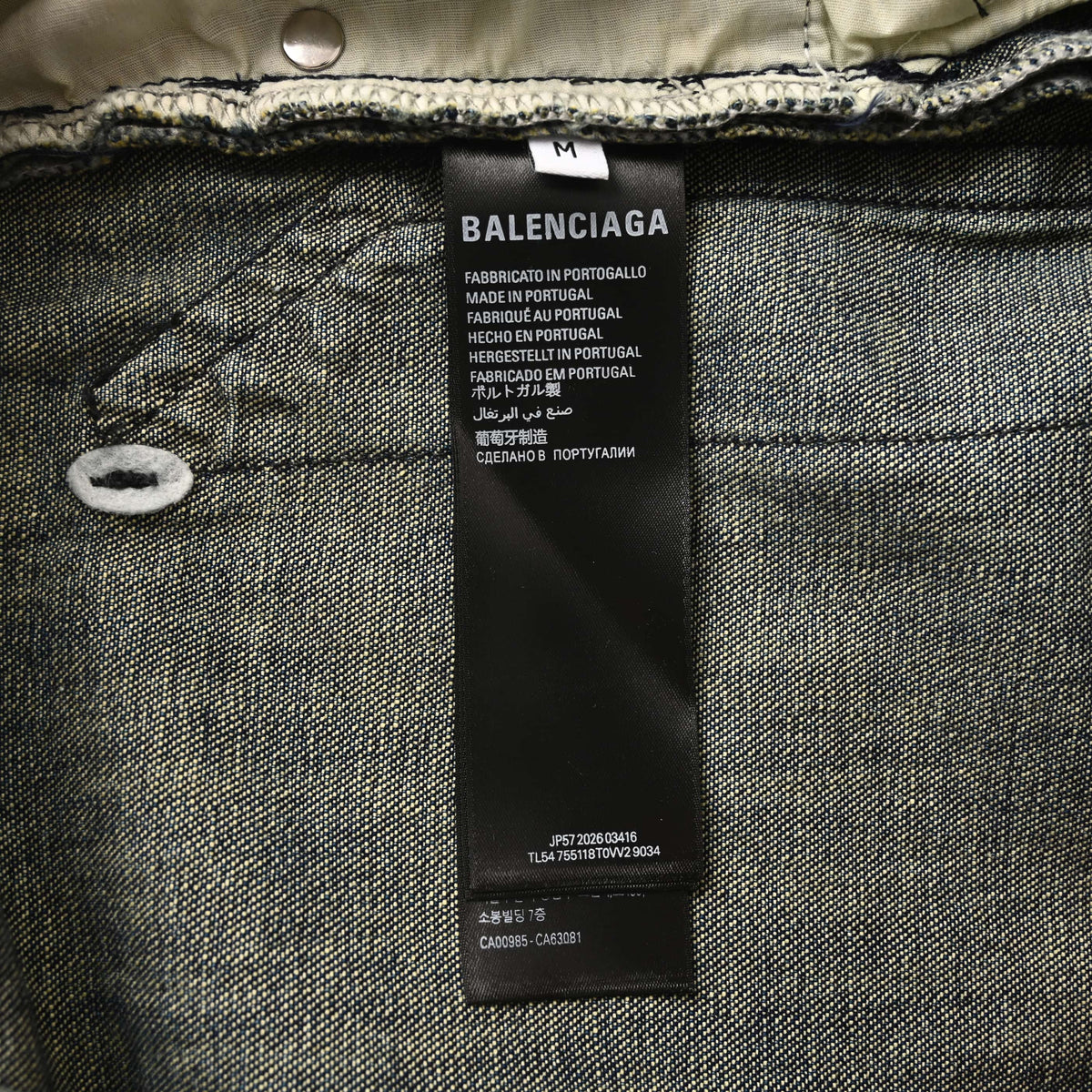 BALENCIAGA BLCG Distressed Jeans with Leg Appliques