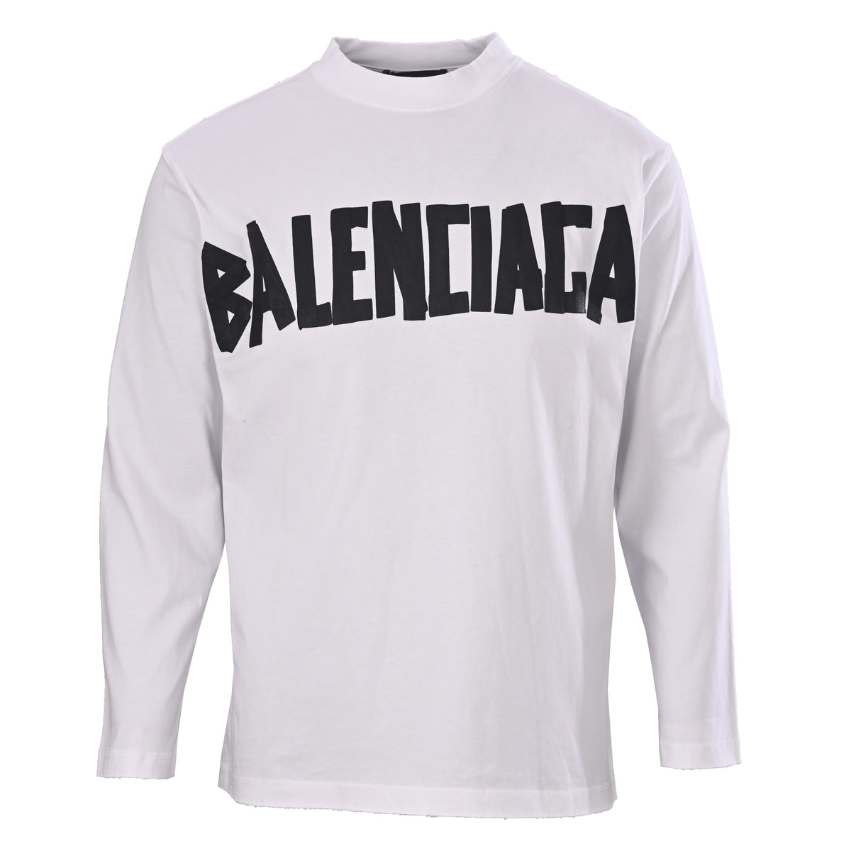 Balenciaga BLCG Washed Distressed Tape Graphic Long-Sleeve T-Shirt