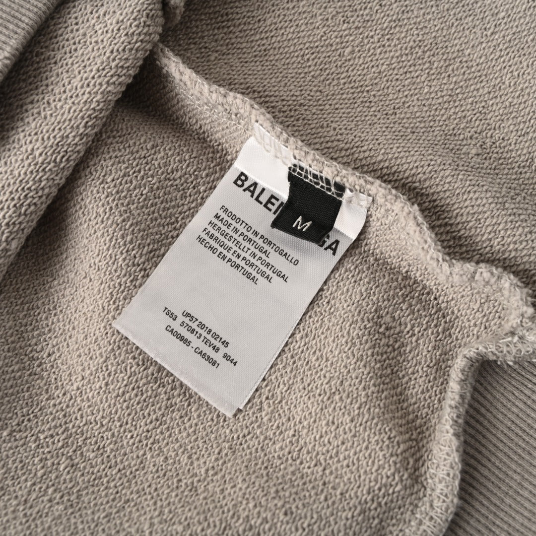 Balenciaga BB Logo Distressed Oversized Pullover Hoodie