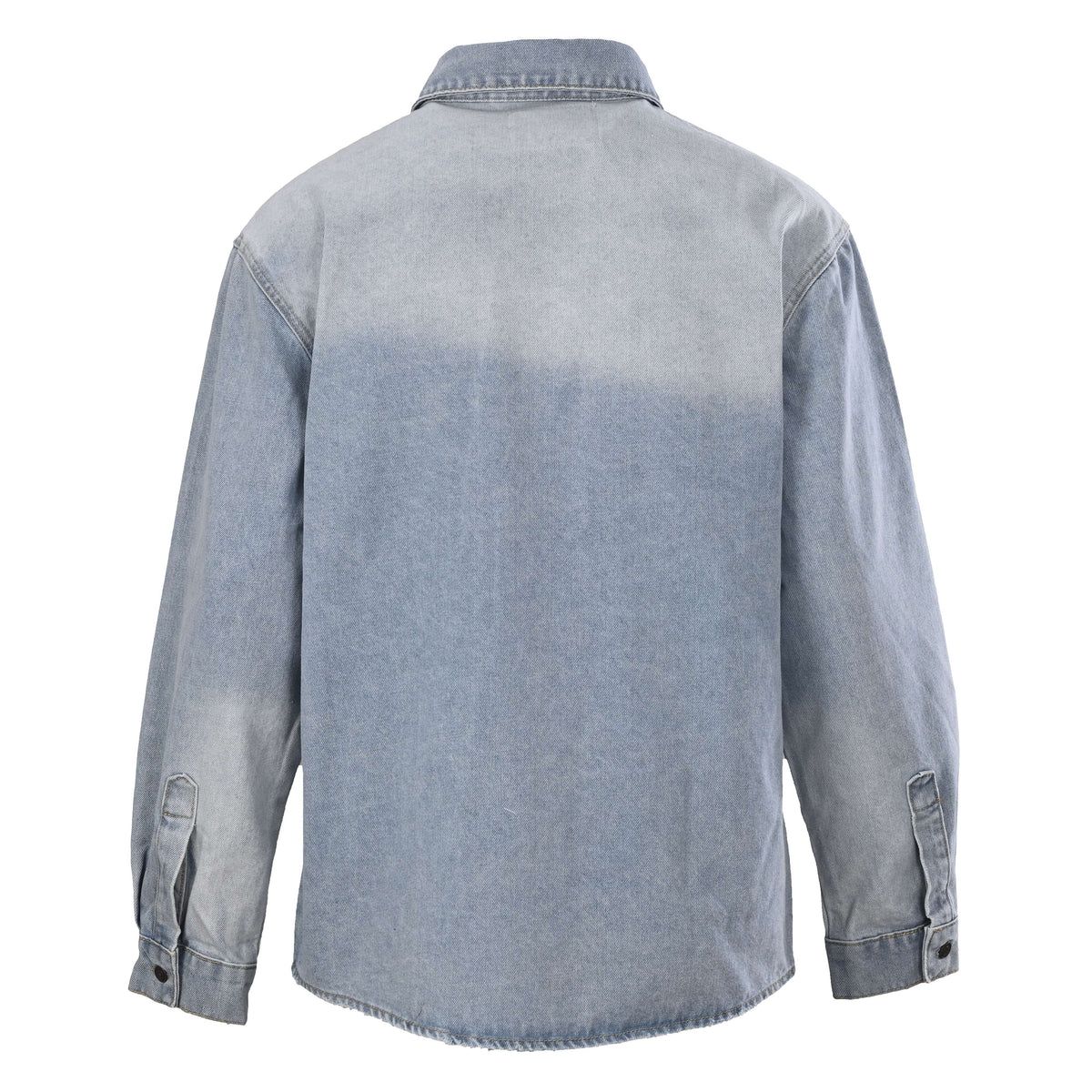BALENCIAGA Light Blue Washed Denim Long Sleeve Shirt