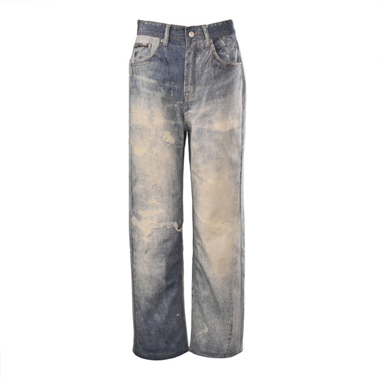 Balenciaga BLCG Washed Indigo Wide-Leg Cuffed Jeans