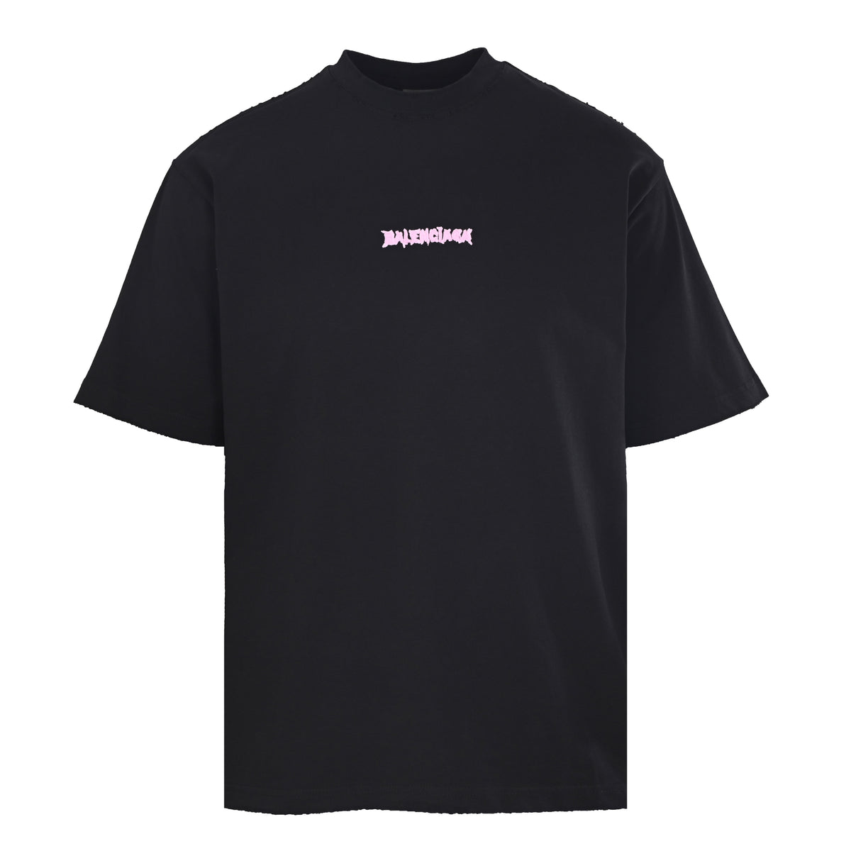 BALENCIAGA Rose Pink Lettering Short Sleeve T-Shirt