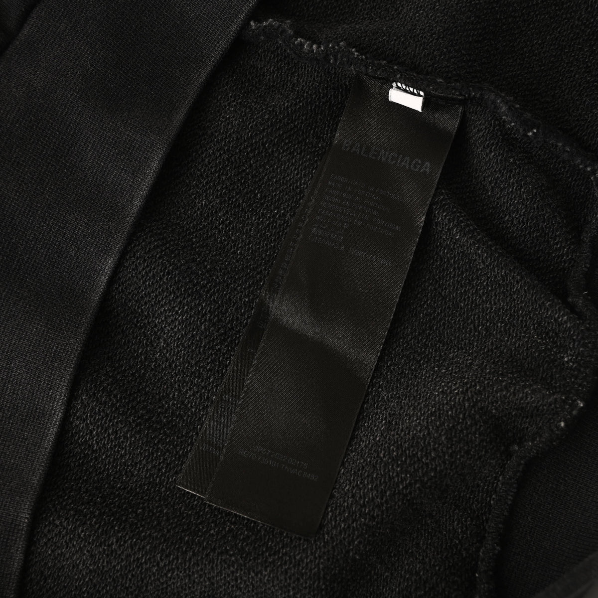 Balenciaga BLCG Blue Embroidered Washed Black Heavyweight Hoodie