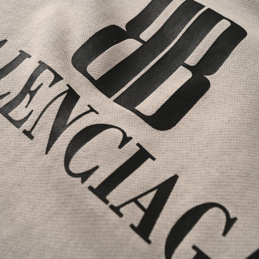Balenciaga BB Logo Distressed Oversized Pullover Hoodie